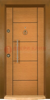 Коричневая входная дверь c МДФ панелью ЧД-13 в частный дом в Лыткарино