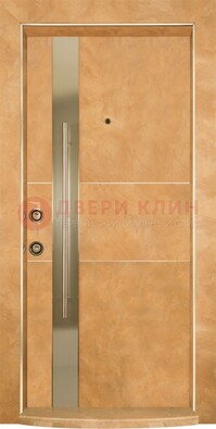 Коричневая входная дверь c МДФ панелью ЧД-20 в частный дом в Лыткарино