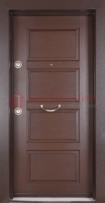 Коричневая входная дверь c МДФ панелью ЧД-28 в частный дом в Лыткарино