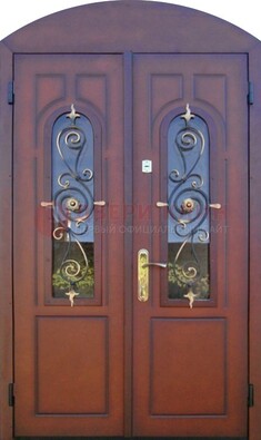 Двухстворчатая стальная дверь Винорит в форме арки ДА-55 в Лыткарино