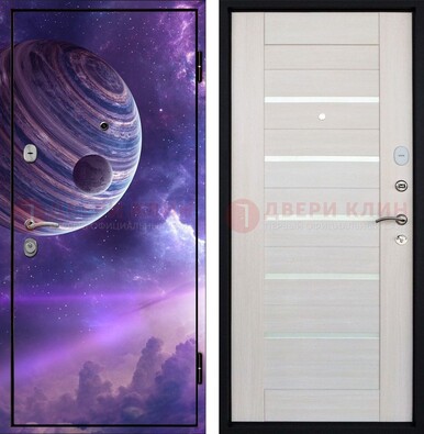 Стальная дверь с фотопечатью планеты ДФ-19 в Лыткарино