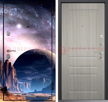 Железная дверь с фотопечатью космоса и планеты ДФ-50 в Лыткарино