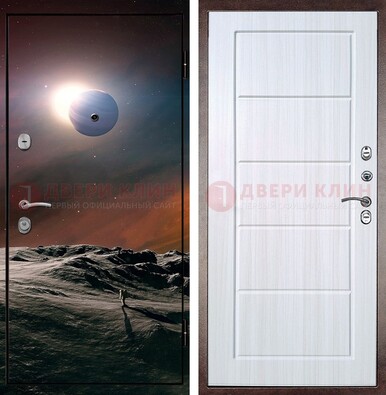 Стальная дверь с фотопечатью планет ДФ-8 в Лыткарино
