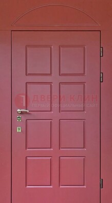 Красная стальная дверь с верхней фрамугой ДФГ-13 в Лыткарино