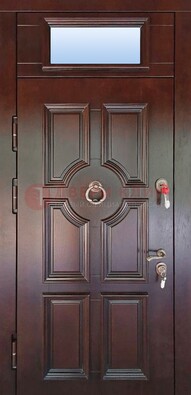 Стальная дверь с фрамугой в классическом стиле ДФГ-18 в Лыткарино
