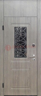 Металлическая дверь Винорит стекло и ковка с фрамугой ДФГ-33 в Лыткарино