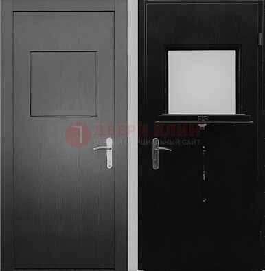 Черная стальная дверь в кассу ламинат внутри ДКС-3 в Лыткарино