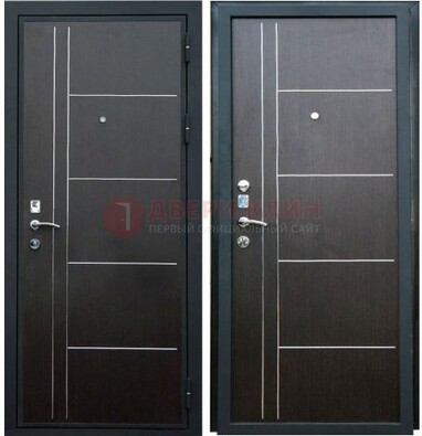 Наружная темная стальная дверь с МДФ ДМ-104 в Лыткарино