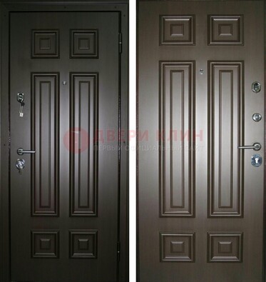 Темная металлическая дверь с МДФ ДМ-136 в квартиру в Лыткарино