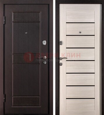 Темная стальная дверь с МДФ ДМ-147 для улицы в Лыткарино