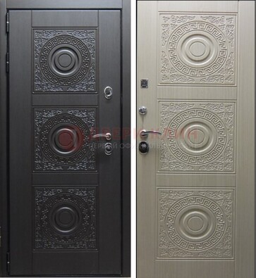Темная стальная дверь с МДФ ДМ-161 для коттеджа в Лыткарино