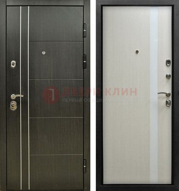 Морозостойкая темная металлическая дверь с МДФ ДМ-164 в Лыткарино