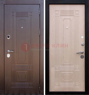 Коричневая входная дверь с МДФ ДМ-173 для кирпичного дома в Лыткарино