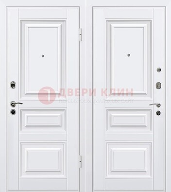 Белая металлическая дверь с МДФ ДМ-179 в Лыткарино