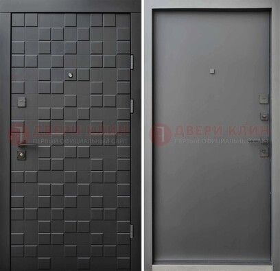 Темная стальная филенчатая дверь с МДФ ДМ-221 в Лыткарино