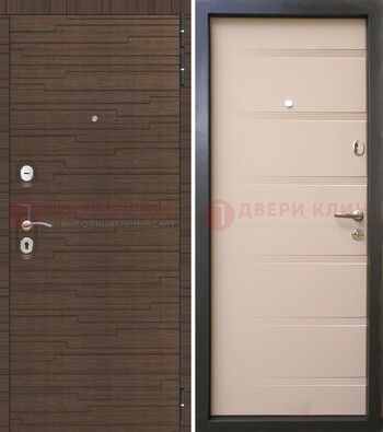 Коричневая  железная дверь c фрезерованной МДФ ДМ-248 в Лыткарино