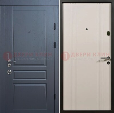 Темно-серая стальная дверь с МДФ хайтек ДМ-481 в Лыткарино