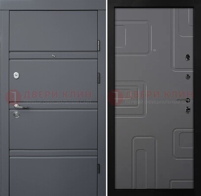 Серая металлическая дверь с МДФ в квартиру ДМ-485 в Лыткарино