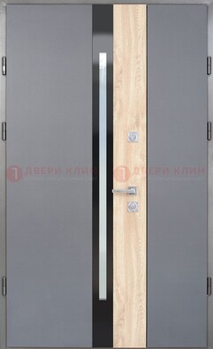 Полуторная металлическая дверь с МДФ ДМ-503 в Лыткарино