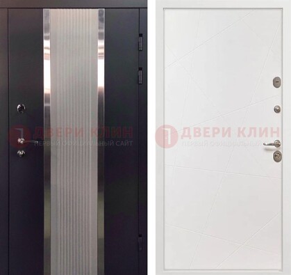 Темная металлическая дверь в квартиру МДФ с двух сторон ДМ-512 в Лыткарино