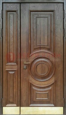 Коричневая двухстворчатая дверь с массивом дуба ДМД-71 в Лыткарино