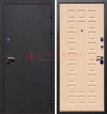 Черная стальная дверь с порошковым окрасом МДФ внутри ДП-102 в Лыткарино