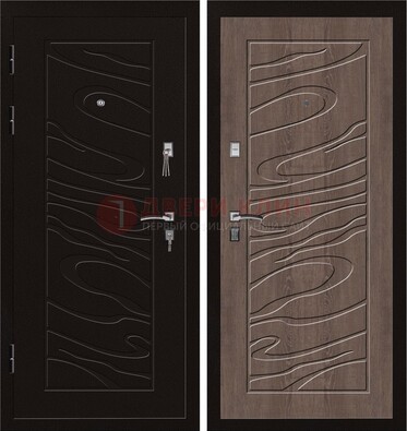 Темная железная дверь с порошковым окрасом ДП-127 в Лыткарино