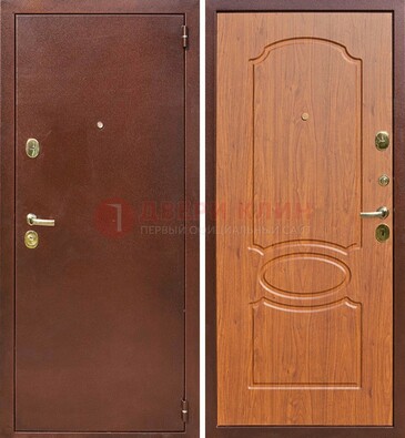 Коричневая стальная дверь с порошковым напылением ДП-137 в Лыткарино