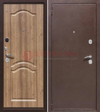 Коричневая железная дверь с порошковым окрасом ДП-191 в Лыткарино
