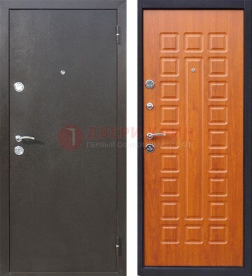 Коричневая стальная дверь с порошковым напылением ДП-202 в Лыткарино