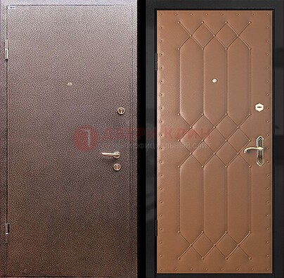 Коричневая металлическая дверь с порошковым окрасом ДП-22 в Лыткарино