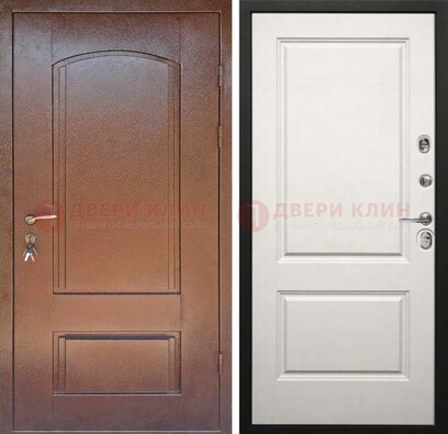 Железная дверь с порошковым покрытием Медный антик со светлой МДФ ДП-234 в Лыткарино