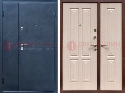 Двустворчатая стальная дверь с порошковым напылением и МДФ ДП-239 в Лыткарино