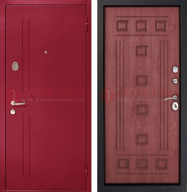 Красная железная дверь с порошковым напылением ДП-242 в Лыткарино