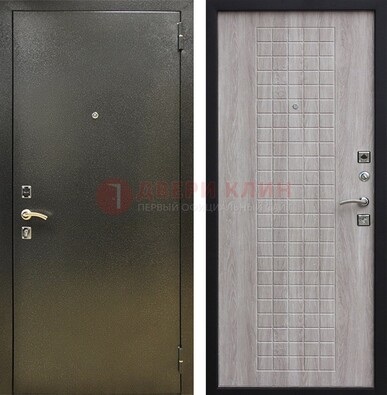 Железная темная дверь с порошковым покрытием и филенчатой МДФ ДП-297 в Лыткарино