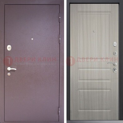 Темная стальная дверь с порошковым окрасом и МДФ ДП-310 в Лыткарино
