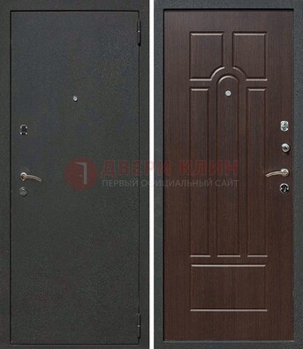 Черная металлическая дверь с порошковым окрасом ДП-47 в Лыткарино