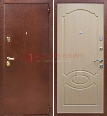 Коричневая металлическая дверь с порошковым окрасом ДП-76 в Лыткарино