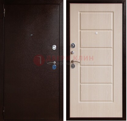 Коричневая металлическая дверь с порошковым окрасом ДП-92 в Лыткарино