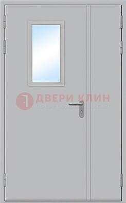 Белая входная техническая дверь со стеклянной вставкой ДПП-10 в Лыткарино