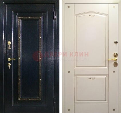 Парадная дверь с золотистым декором ДПР-3 в квартиру в Лыткарино