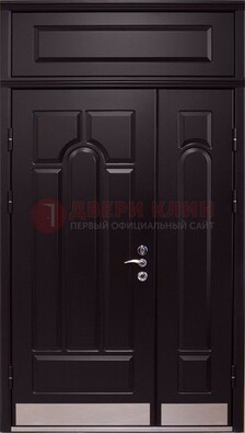 Парадная дверь с металлическими вставками ДПР-47 и фрамугой в Лыткарино