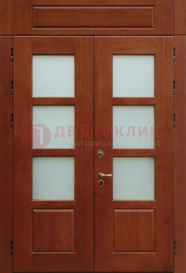 Металлическая парадная дверь со стеклом ДПР-69 для загородного дома в Лыткарино