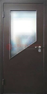 Стальная дверь со стеклом ДС-5 в кирпичный коттедж в Лыткарино