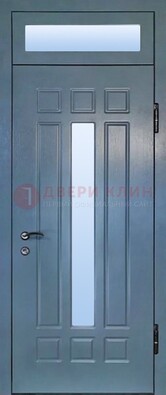 Серая металлическая дверь со стеклом ДС-70 в Лыткарино