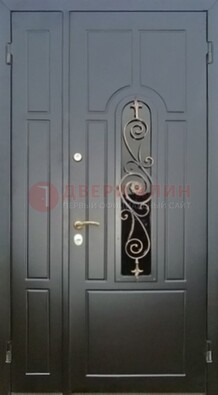 Металлическая дверь Винорит со стеклом в темном цвете ДСК-276 в Лыткарино