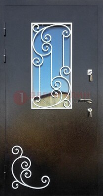 Входная дверь Порошок со стеклом и ковкой ДСК-278 в Лыткарино