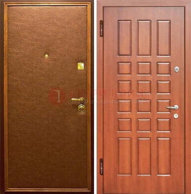 Коричневая входная дверь с винилискожей ДВ-16 в Лыткарино