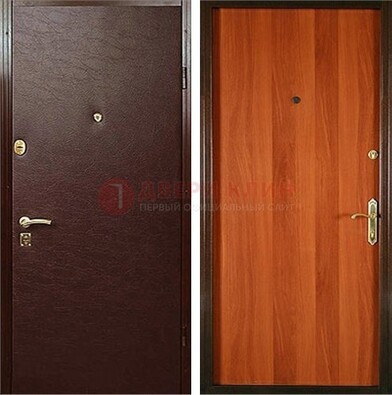 Коричневая металлическая дверь с винилискожей ДВ-20 в Лыткарино