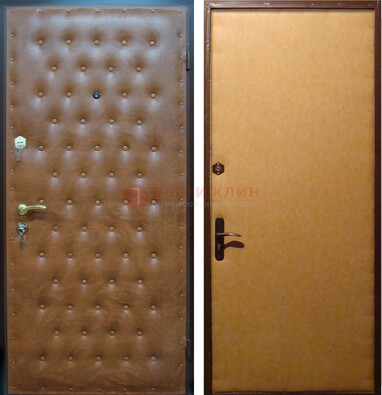 Желтая железная дверь с винилискожей ДВ-2 в Лыткарино